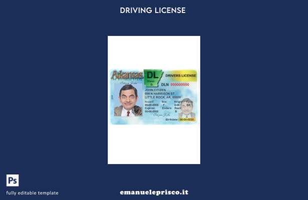 verified style modello versione USA Arkansas DL stile verificato (anteriore). template